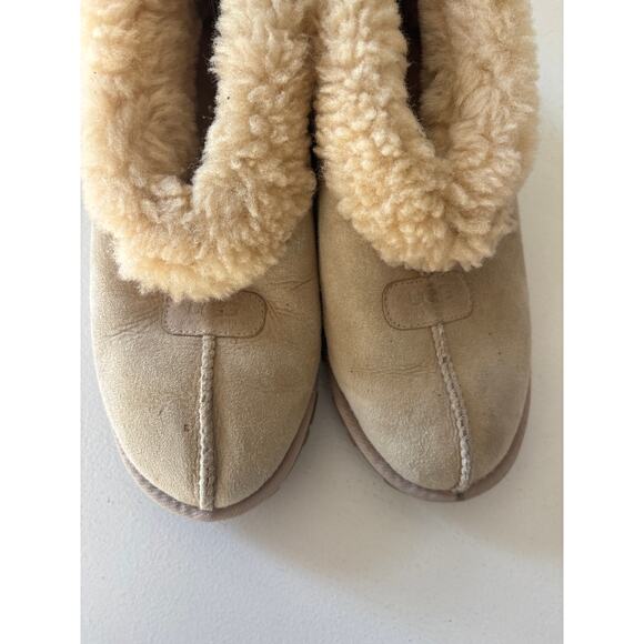 UGG Coquette slide slippers women's size 7 Sheepskin Tan suede - Picture 7 of 11